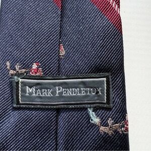 Pendleton Navy and Red Reindeer Stripe Tie